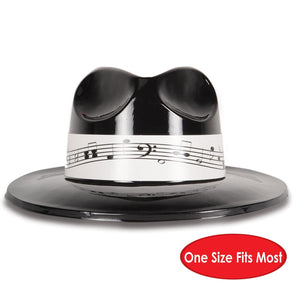 Beistle Black Plastic Fedora with Music Band (Case of 25)