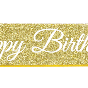 Bulk Happy Birthday Glittered Sash (Case of 6) by Beistle