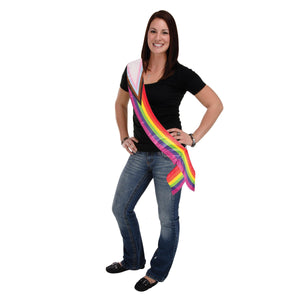 Bulk Pride Flag Satin Sash (6 Pkgs Per Case) by Beistle