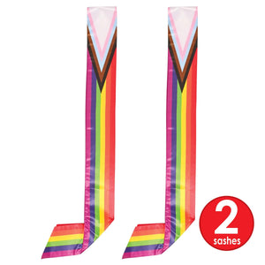 Bulk Pride Flag Satin Sash (6 Pkgs Per Case) by Beistle