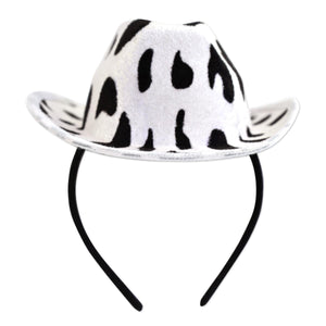 Cow Print Cowboy Hat Headband - Bulk 12 Pack