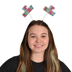 Beistle 18th Birthday Boppers multi-color - Attached to Snap-on Headband - Birthday-Age Specific Costume Accessories