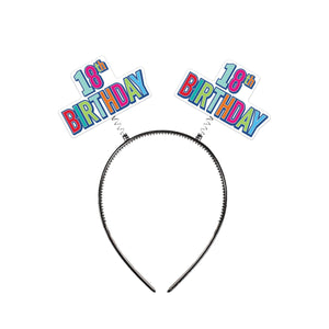 18th Birthday Boppers multi-color - Bulk 12 Pack