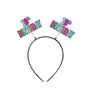 19th Birthday Boppers multi-color - Bulk 12 Pack