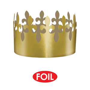 Mardi Gras Gold Foil Fleur De Lis Crown