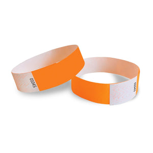 Solid Color Neon Orange Party Wristbands (600 Per Case)