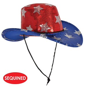 Beistle Sequined Patriotic Cowboy Hat