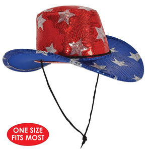 Beistle Sequined Patriotic Cowboy Hat