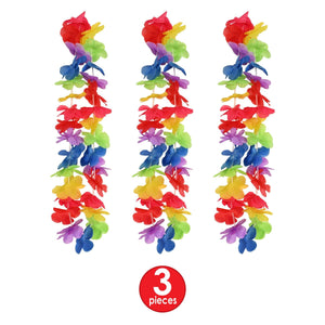 Bulk Rainbow Hawaiian Lei (12 Pkgs Per Case) by Beistle