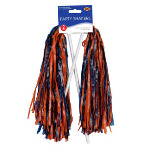 Packaged Blue & Orange Pom Poms - 512 Strand