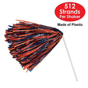 Packaged Blue & Orange Pom Poms - 512 Strand