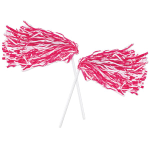 Packaged Pom Poms - 512 Strand - red/white - Bulk/48 Pom Poms