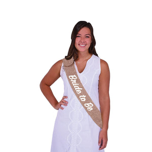 Bulk Bride To Be Glittered Sash (6 Pkgs Per Case) by Beistle