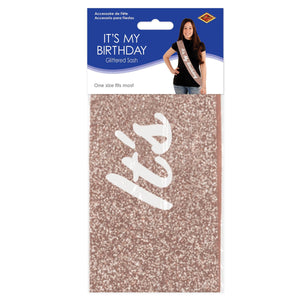 Bulk It's My Birthday Glittered Sash (6 Pkgs Per Case) by Beistle