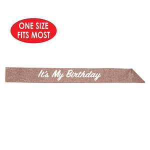 Bulk It's My Birthday Glittered Sash (6 Pkgs Per Case) by Beistle