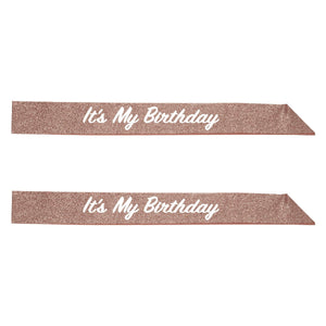 Bulk It's My Birthday Glittered Sash (6 Pkgs Per Case) by Beistle