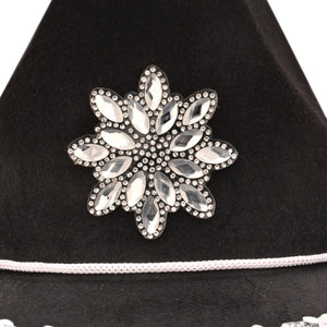 Bulk Black Felt Cowgirl Hat with Gemstones (6 Per Case) by Beistle