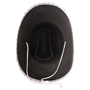 Bulk Black Felt Cowgirl Hat with Gemstones (6 Per Case) by Beistle