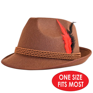 Bulk Brown Alpine Hat (6 Per Case) by Beistle