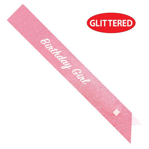 Beistle Bulk Birthday Girl Glittered Sash - 6 Sashes