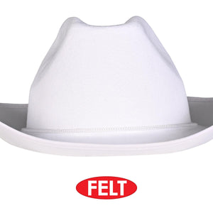 Bulk White Felt Cowboy Hat (6 Per Case) by Beistle