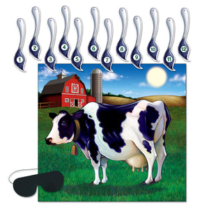 Pin The Tail On The Cow Party Game - Bulk 24 Pack