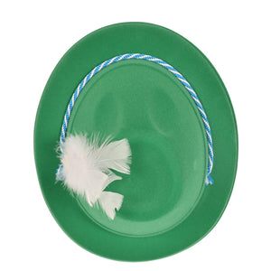 Oktoberfest Party Supplies - Green Velour Tyrolean Hat