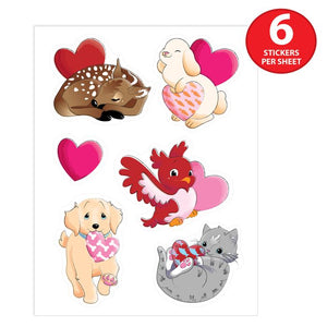 Beistle Bulk Valentine's Day Stickers - 48 Sticker Sheets