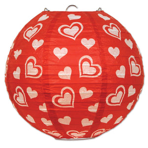 Valentine's Day Heart Paper Lanterns - Bulk 18 Pack