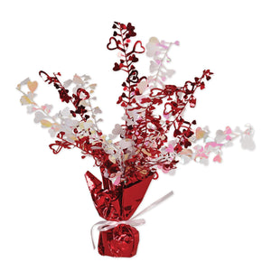 Valentine's Day Heart Centerpiece - red/opalescent - Bulk 12 Pack