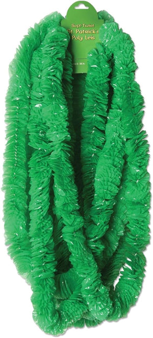 Beistle Bulk St. Patrick's Day Soft-Twist St Patrick's Poly Leis - green - 144 Pack