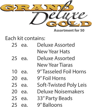 Grand Deluxe Gold New Year's Eve Party Kit