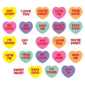 Valentine's Day Candy Heart Stickers - Bulk/48 Sticker Sheets