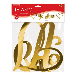 Beistle Bulk Foil Te Amo Streamer - 12 Pack