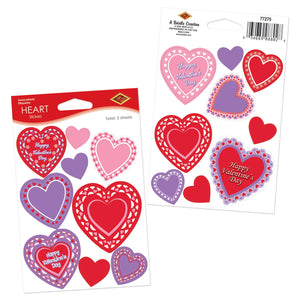 Beistle Heart Stickers (Case of 12 Sheets)