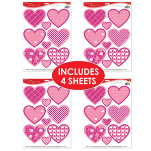 Beistle Valentine's Day Clings (Case of 12 Sheets)