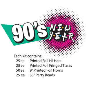 90's New Year Party Kit for 50 (One Kit)