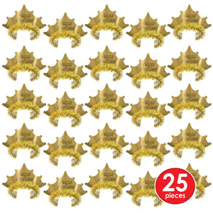 Beistle Golden New Year Tiaras (Case of 50)