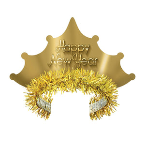 Golden New Year Tiara - Bulk 50 Pack