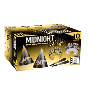 Beistle Silver & Gold Midnight Burst assorted for 10