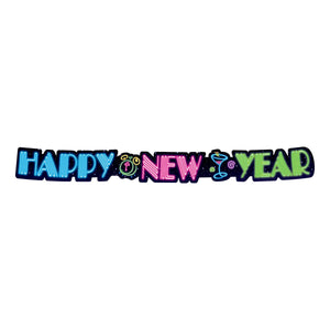 Neon Happy New Year Streamer - Bulk 12 Pack