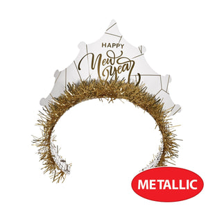 Beistle White New Year Gold Tiara (50 per Box)