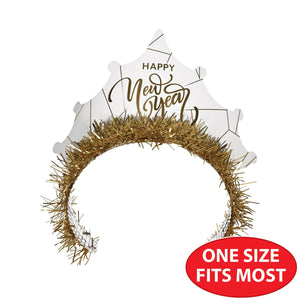 Beistle White New Year Gold Tiara (50 per Box)