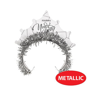 Beistle White New Year Silver Tiara (50 per Box)