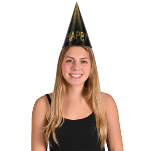 Beistle Silver & Gold Midnight Burst Cone Hats (25 per Box)