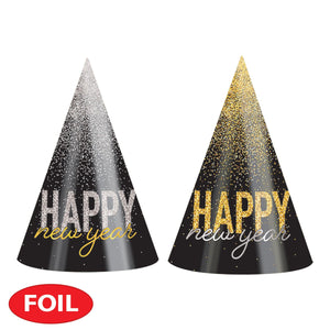 Beistle Silver & Gold Midnight Burst Cone Hats (25 per Box)