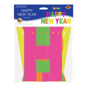 Beistle Bulk Neon Happy New Year Streamer - 12 Pack