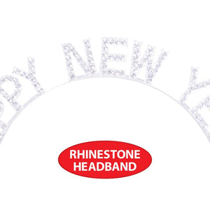 Beistle Bulk Rhinestone Happy New Year Headband - 12 Pack