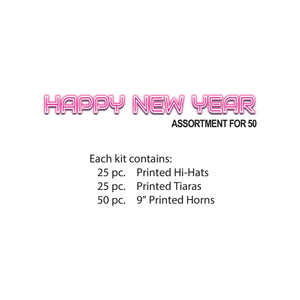 Bulk New Year's Rave Party Kit for 50 People (1 Per Case) by Beistle