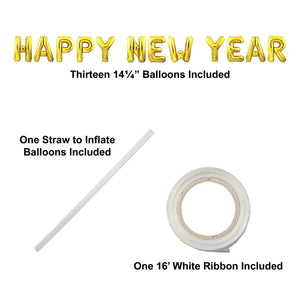 Beistle Happy New Year Balloon Streamer - Gold (Case of 6)